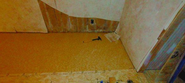 Subflooring mold rot and water damage repair