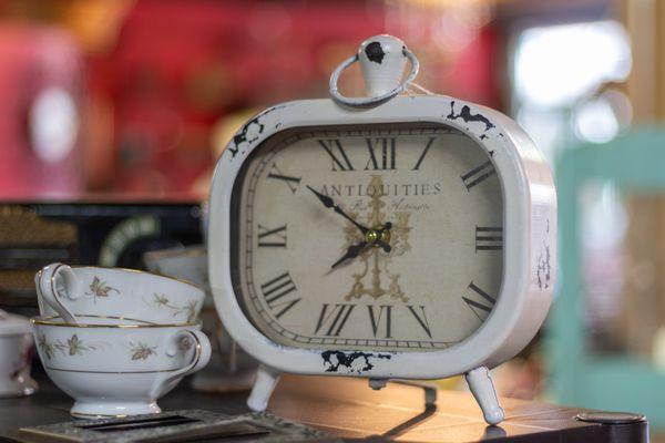 Small antique distressed clock