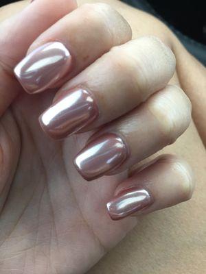 Rose gold chrome naila