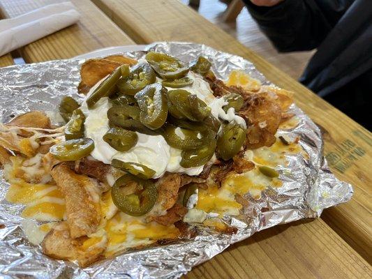 BBQ Nachos are great. Lots of meat!