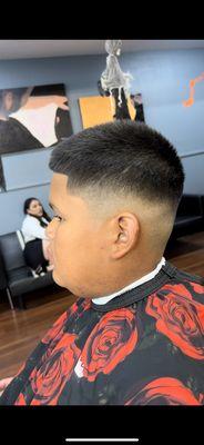 8 on top mid bald fade on the sides