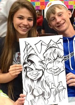 After Prom Party caricatures.