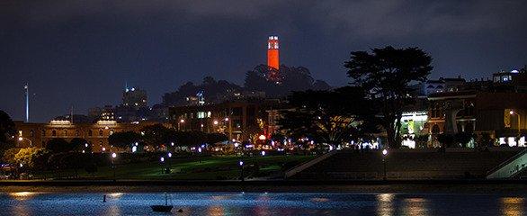 Coit Tower by night