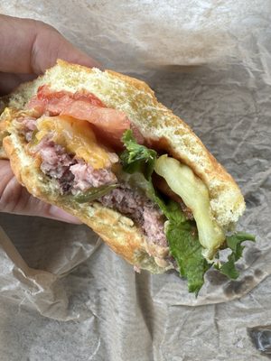 Liking that it's a little pink still. Build Your Own Cheeseburger