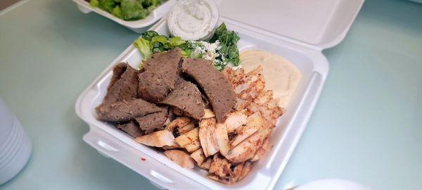 gyro/chicken combination Platter,