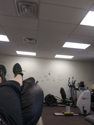 Just some workout bikes and my feet