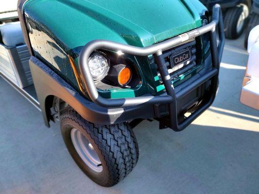 New 2020-21 Club Car Carryall 500 Gas EFI - Jade Green with electric dumping utility bed.