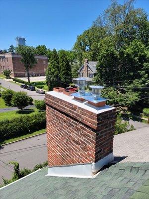 Newly installed chimney liners