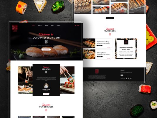 COFU Pressed Sushi | Japanese Restaurant Website UI Design Services | Design Alligators