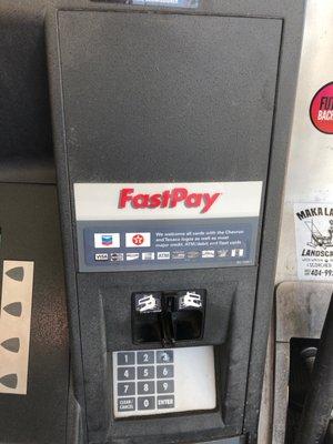 They should take this off the pumps, since they don't accept fast pay or Apple Pay