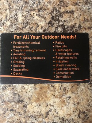 Houseman's Outdoor Solutions business card