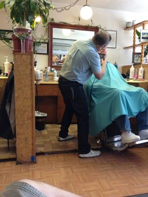 Frank giving a trim.