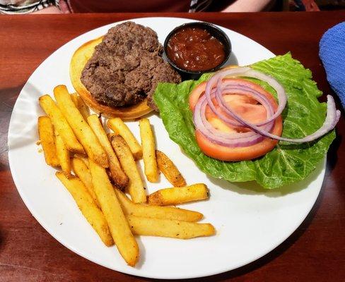 Houli Burger and Fries at Hooligans