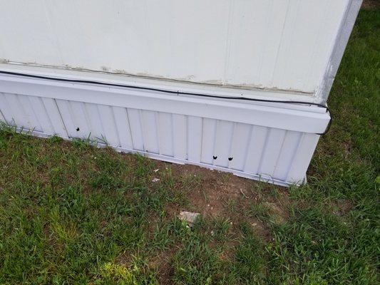 Damage to brand new skirting.