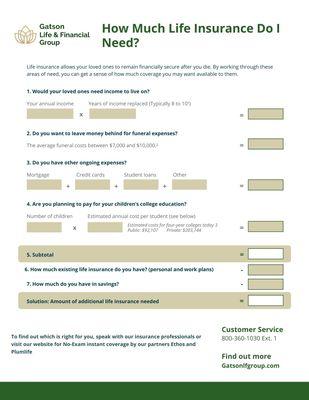 Determine how much life insurance you need!