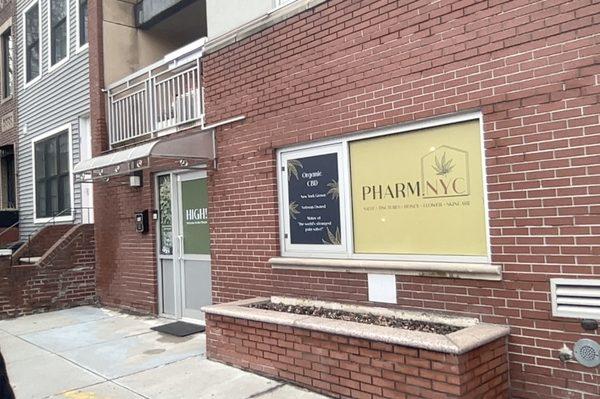 Our storefront in Williamsburg, Brooklyn. We offer tinctures, flower, skincare, and are the makers of "world's strongest pain salve."