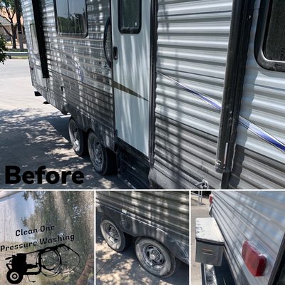 We now offer travel trailer pressure washing using approved cleaners that are 100% organic.