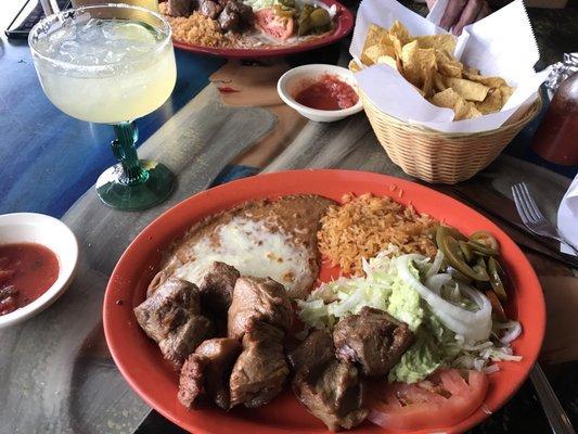 Carnitas Plate and a Marg