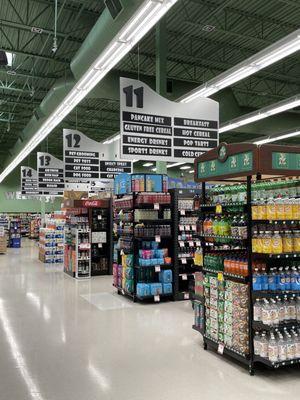 I really appreciate the big, bold signage above the aisles!