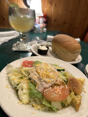 House salad and fresh mini loaf!