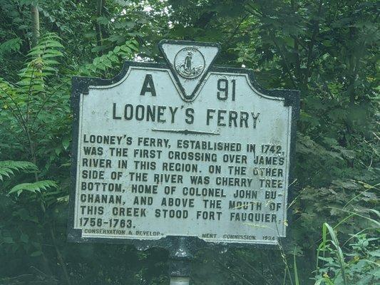 Looney's Ferry Historical Marker