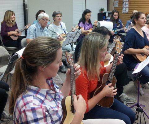 Beginning Ukulele group class.