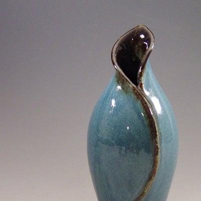 blue and black floral vase