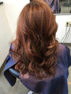 Color, highlights,haircut and style