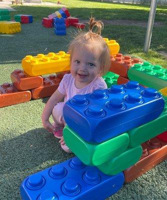 Fun with blocks on the playground