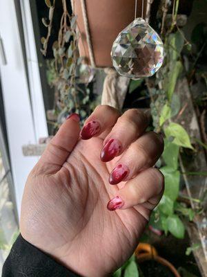 French mani - meets Halloween but make it bloody