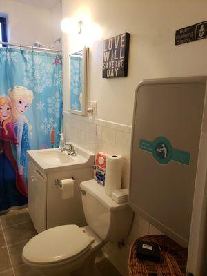 Bathroom where babies diapers will be changed