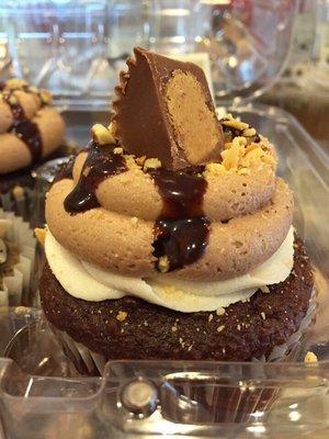 Peanut Butter Cup topped Cupcakes