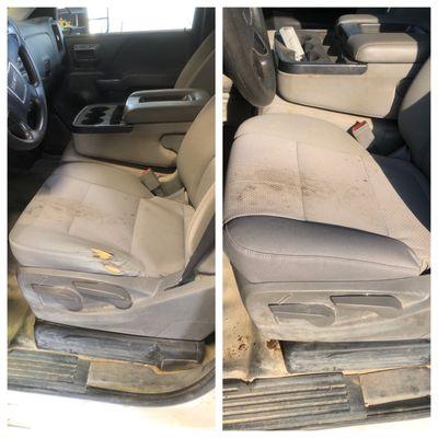 Small repair on ripped work truck seat