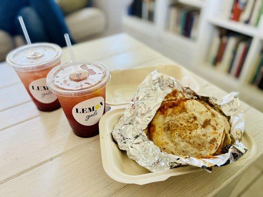 Refreshing mango Chamoy lemonade and DELICIOUS flour gorditas