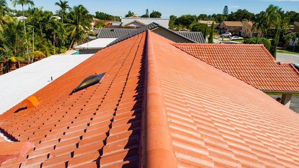 Single Home Residential Flat Reroof and Boral Concrete Tile Villa 900 Re-Roof