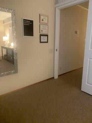 Doorway to the massage room