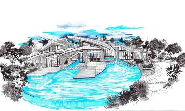 Architecture Draft by Pinnacle Architectural Studio for project in Ascaya neighborhood located in Henderson, NV