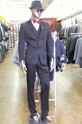 Take advantage for our deals! include a free par of shoes, socks, shirt, belt, and tie with any suit purchase.