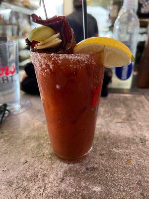 Hands down best Bloody in Durango with cool local vibes and amazing Sammie's!