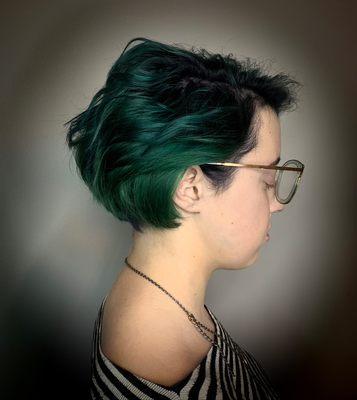 Green  and black mermaid hair