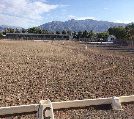 One of the outdoor arenas and stables