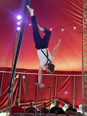 Balance and strength performer at Circus Kirkus