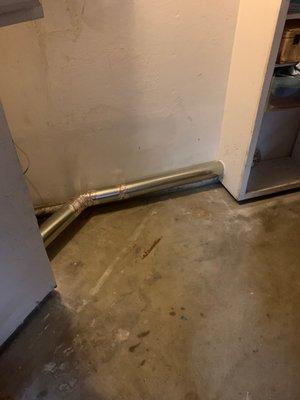 Rerouting our dryer vent to a closer exit.