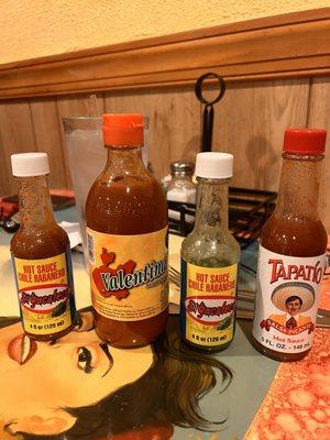 Sauces on table