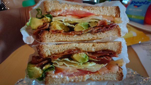 BLT with avocado and mayo on toasted white :)