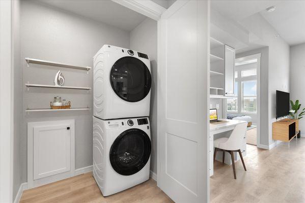 Laundry Room with Full Size Washer and Dryer