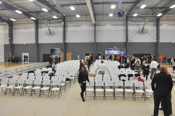 Setting up our chairs for the opening!