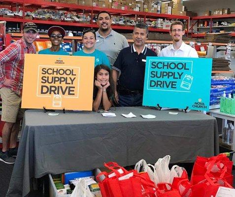 Nova School supply drive - giving back to the community.