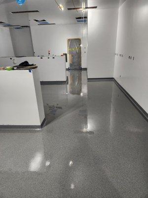 Pharmaceutical Lab in Golden, CO.  Includes 4" integral cove base