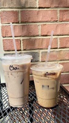 Medium chai latte + small Oreo latte